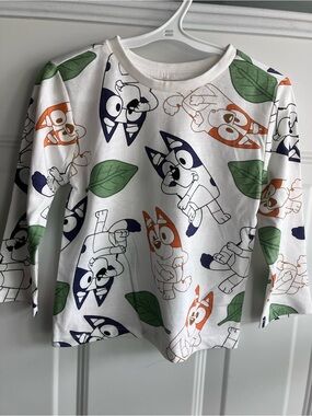 Bluey Bingo white long sleeve shirt 3T 4T